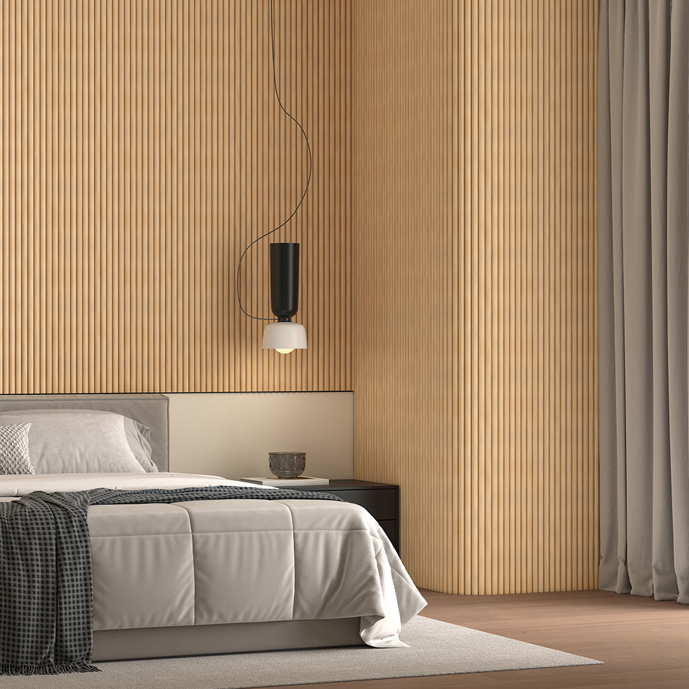 Light Oak Flexible Tambour Wood Panels – Decorative Fluted Round Wall Cladding for Interior Walls