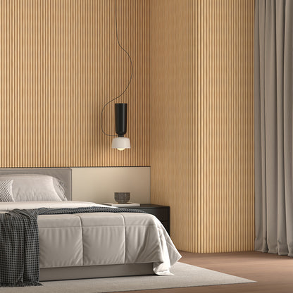 Light Oak Flexible Tambour Wood Panels – Decorative Fluted Round Wall Cladding for Interior Walls