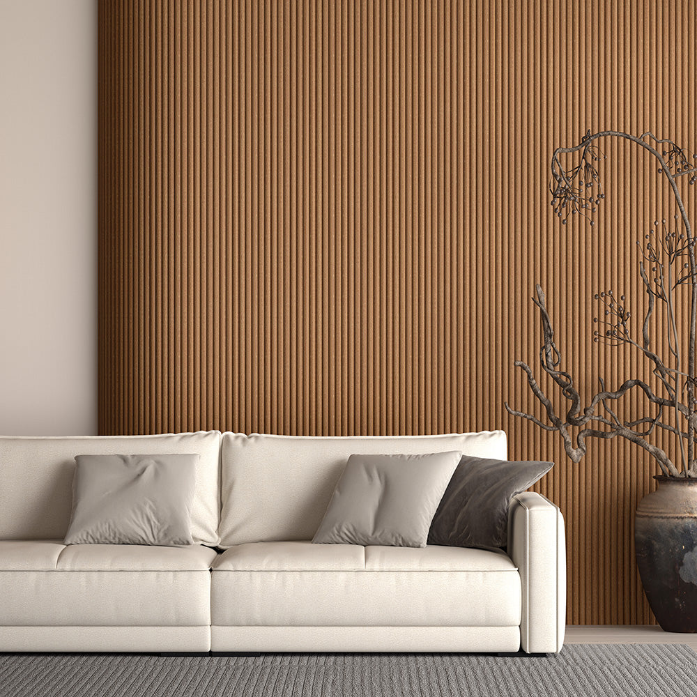 Warm Maple Flexible Tambour Wood Panels – Decorative Fluted Round Wall Cladding for Interior Walls