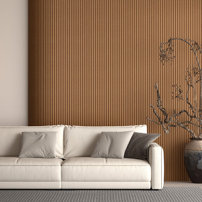 Warm Maple Flexible Tambour Wood Panels – Decorative Fluted Round Wall Cladding for Interior Walls