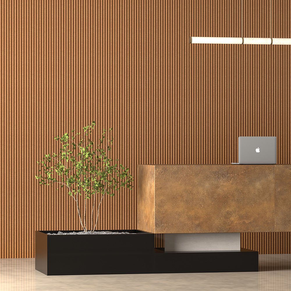 Warm Maple Flexible Tambour Wood Panels – Decorative Fluted Round Wall Cladding for Interior Walls