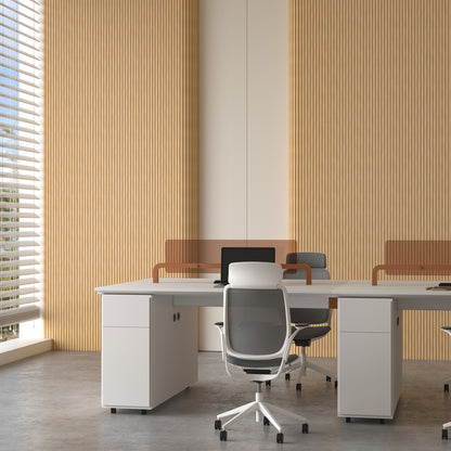 Flexible Beveled Slat Wood Wall Panel Interior Siding - Champagne Oak