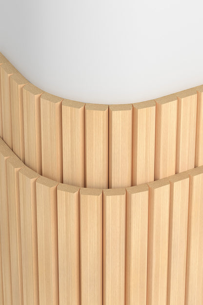 Flexible Beveled Slat Wood Wall Panel Interior Siding - Champagne Oak