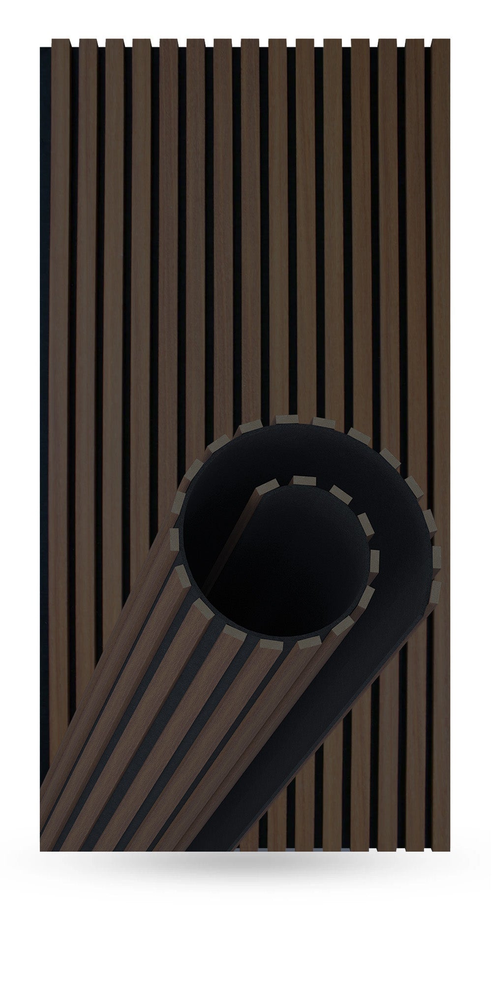 Flexible Acoustic Slat Wood Wall Paneling Soundproofing Siding – Antique Oak by SlatSolution®