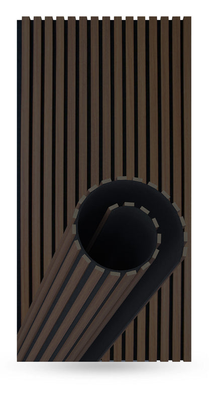 Flexible Acoustic Slat Wood Wall Paneling Soundproofing Siding – Antique Oak by SlatSolution®