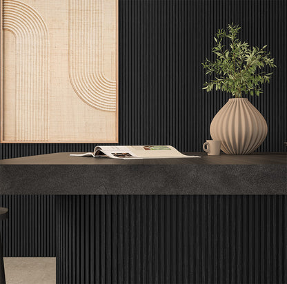 FlexForm™ Mini-Slat Flexible Fluted Tambour Wall Panels - Ultra Black