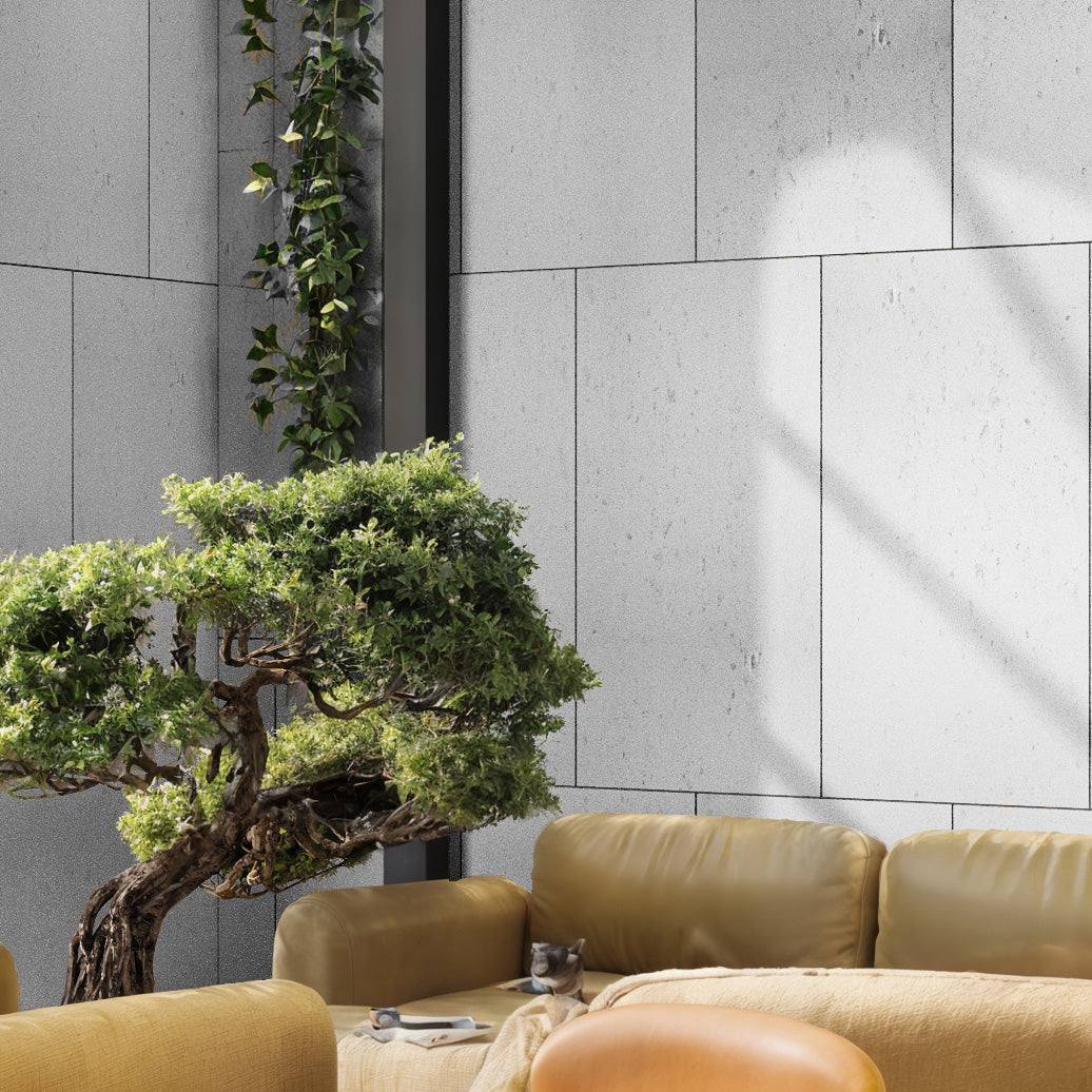Interior-Exterior Travertine Natural Stone Veneer Flexible Wall Tile - (Gray-Beige)