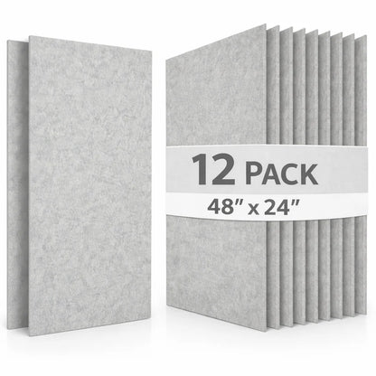 12 pack Acoustic Sound Board Panels in light gray