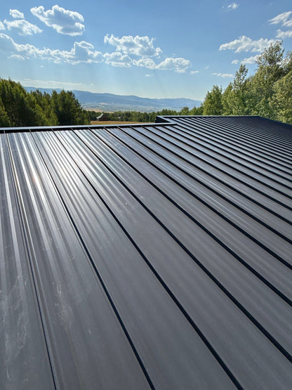 Charcoal Gray Steel Roof Panels Weather-Resistant Metal Roofing