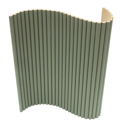 Flexible Tambour Wood Panels For Interior Walls Decorative Fluted Siding Cladding - Olive Green