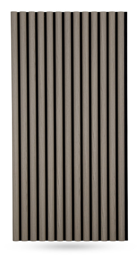 Half-Round Wood Column Acoustic Sound Panel for Walls - Gray Oak