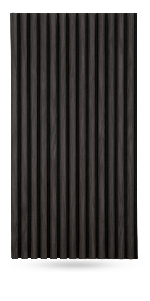 Half-Round Wood Column Acoustic Sound Panel for Walls - Black Oak