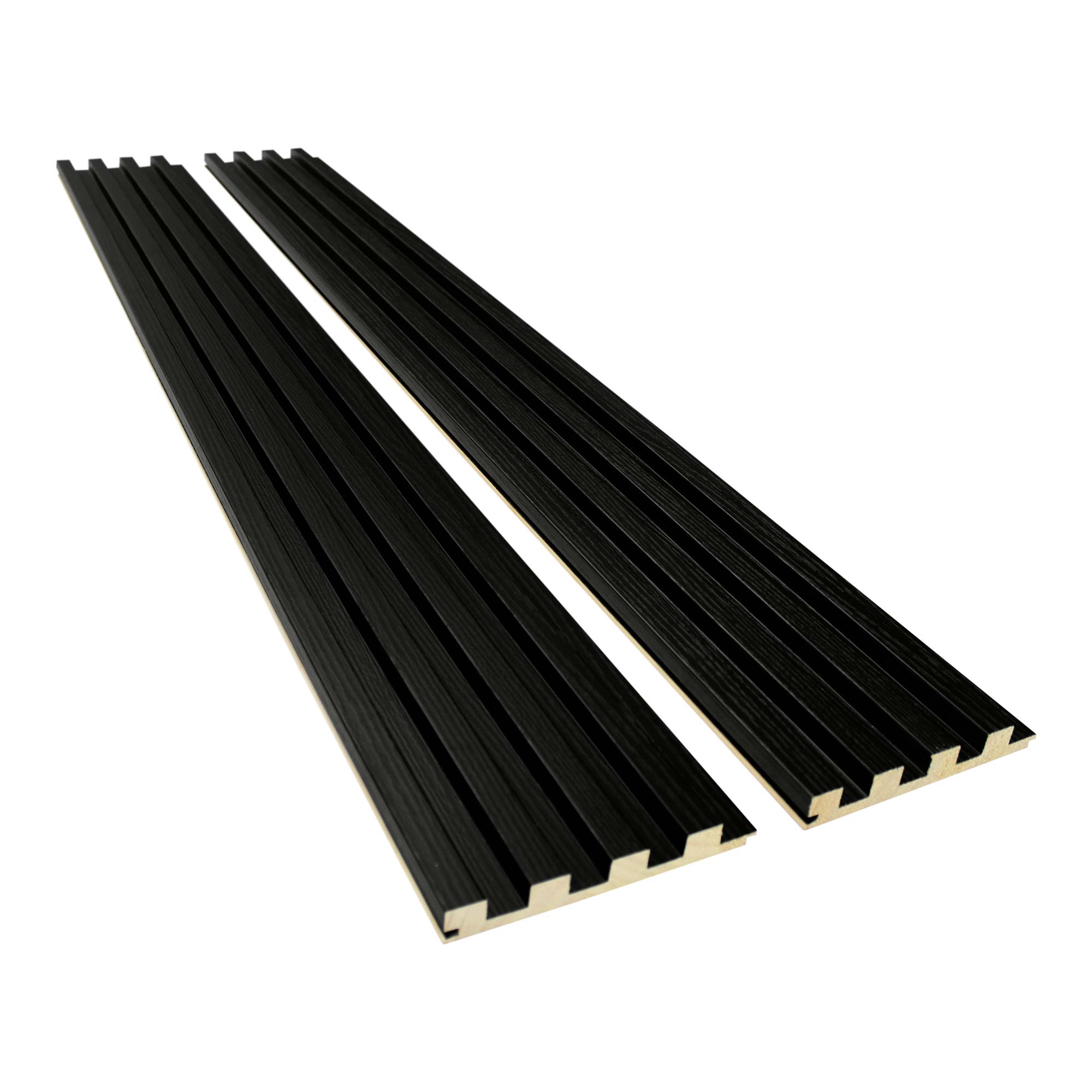 Ultra Black Wood Slat Panels for Walls - Stout (94