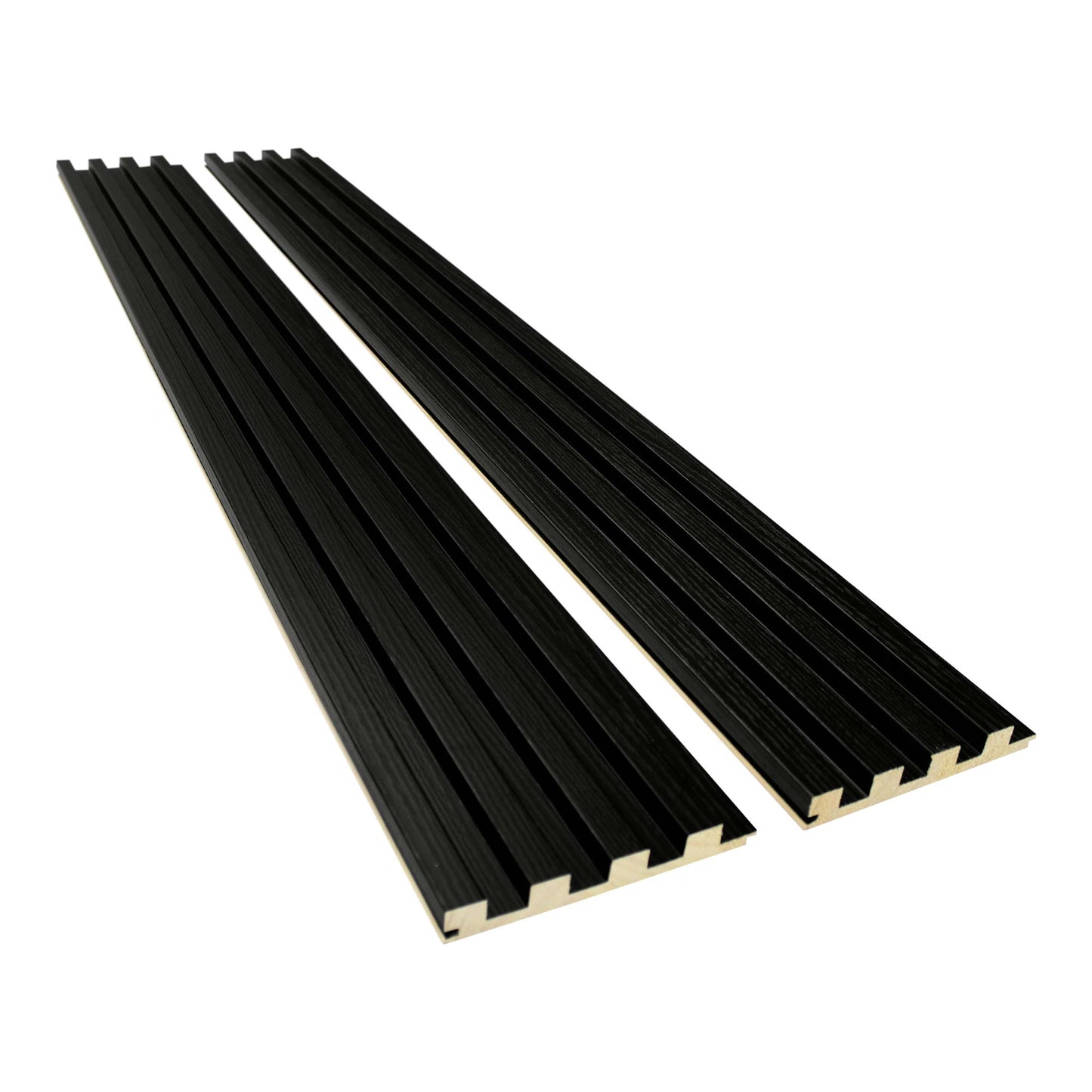 Ultra Black Wood Slat Panels for Walls