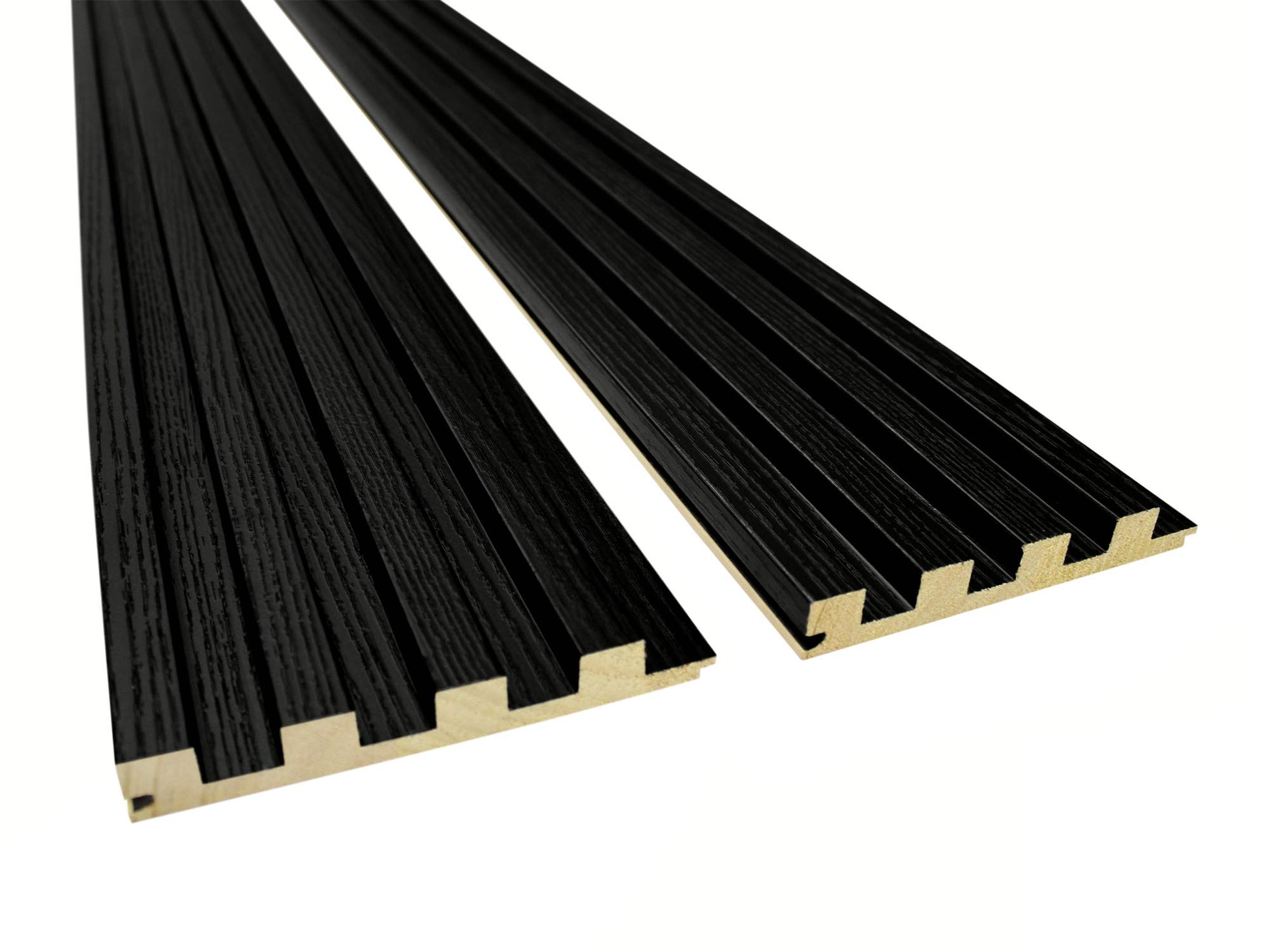 Ultra Black Slat Wood Panels for Walls - Sleek (106 x 5 3/4) –