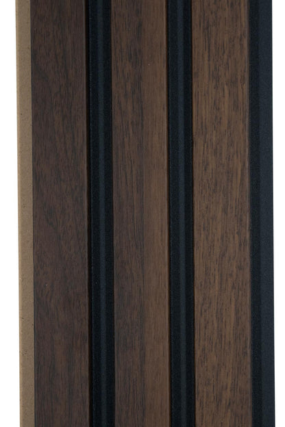 Antique Oak With Black Accents Slat Wood Wall Panels - Broad