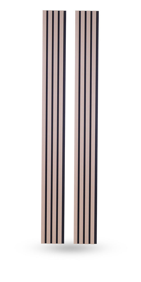 White Oak With Black Accents With Black Accents Wood Slat Panels for Walls - Stout (94" Long and 106" long)