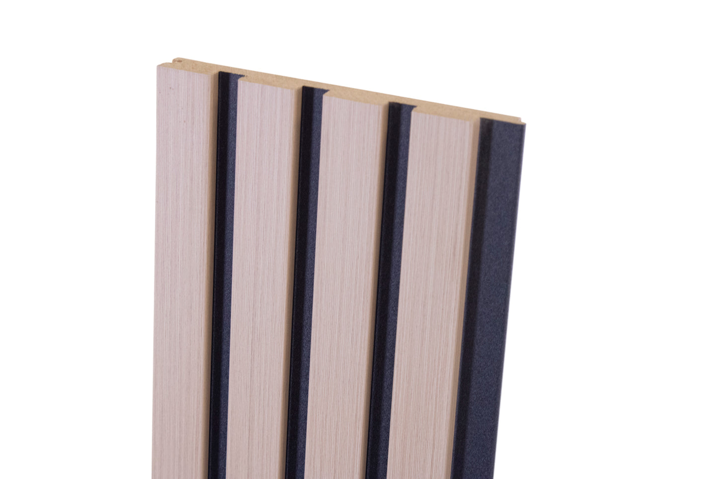 White Oak With Black Accents With Black Accents Wood Slat Panels for Walls - Stout (94" Long and 106" long)