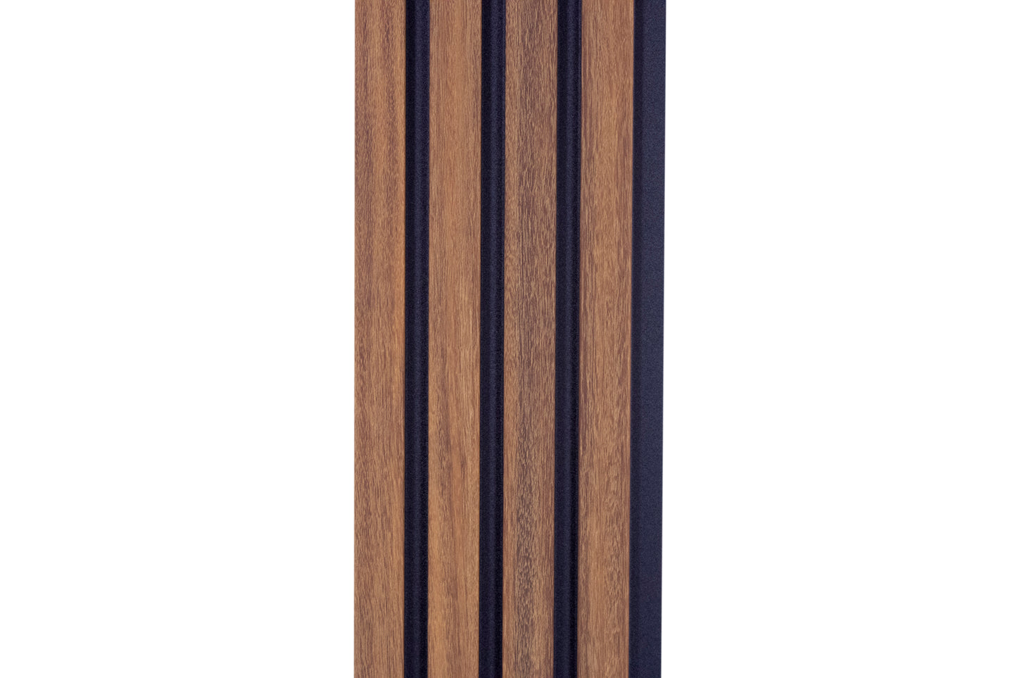 Teak With Black Accents With Black Accents Wood Slat Panels for Walls - Stout (94" Long and 106" long)