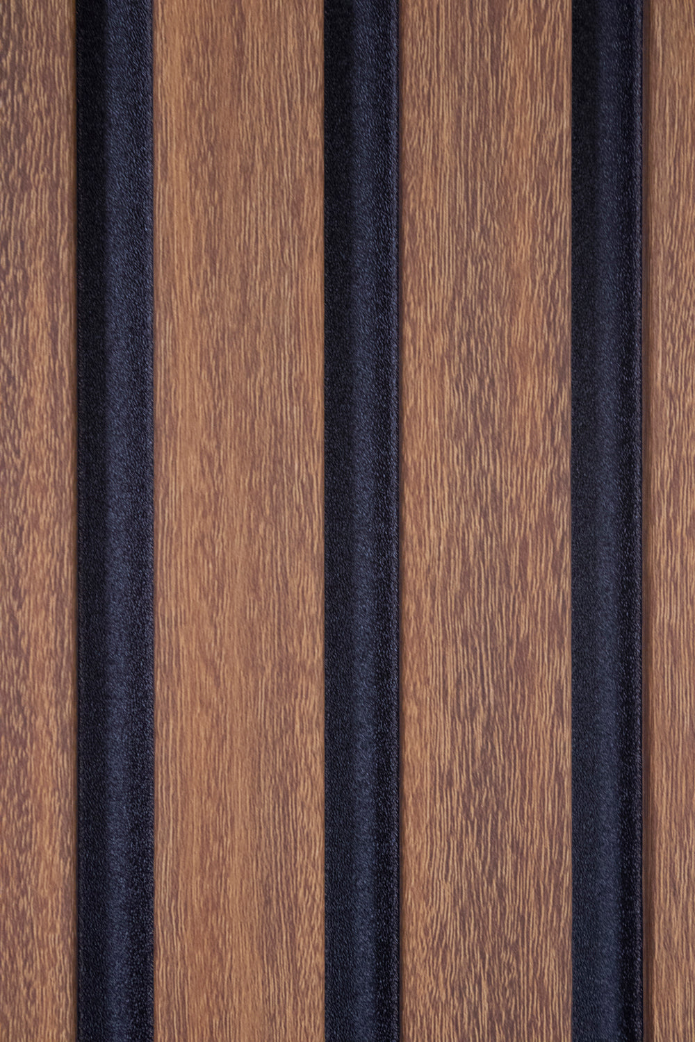 Teak With Black Accents With Black Accents Wood Slat Panels for Walls - Stout (94" Long and 106" long)