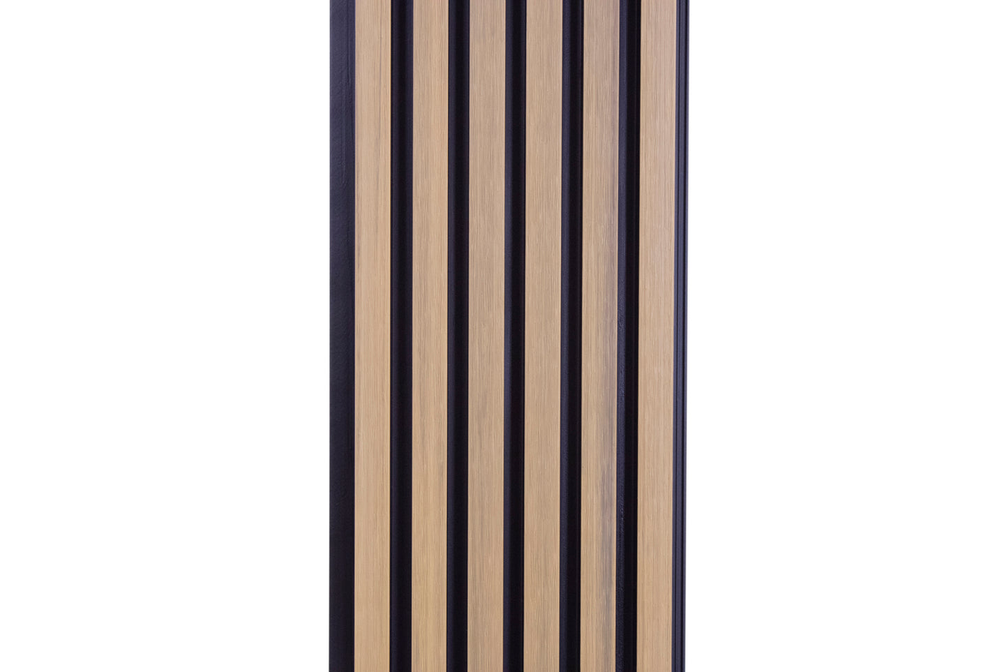 Weathered Oak With Black Accents Exterior Slat Siding Outdoor Wall Cladding Panels 5 Strip: 1" Wide Slats