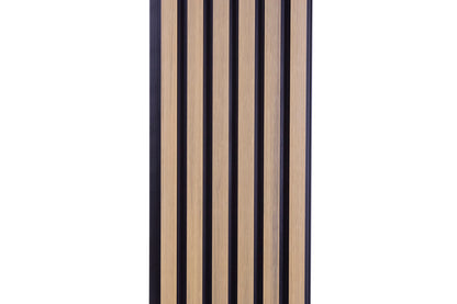 Weathered Oak With Black Accents Exterior Slat Siding Outdoor Wall Cladding Panels 5 Strip: 1" Wide Slats