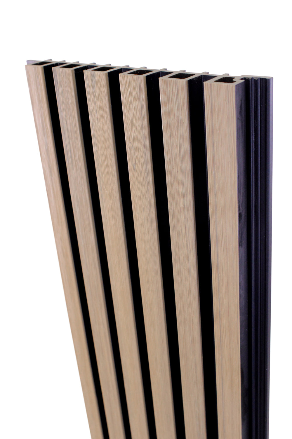 Weathered Oak With Black Accents Exterior Slat Siding Outdoor Wall Cladding Panels 5 Strip: 1" Wide Slats
