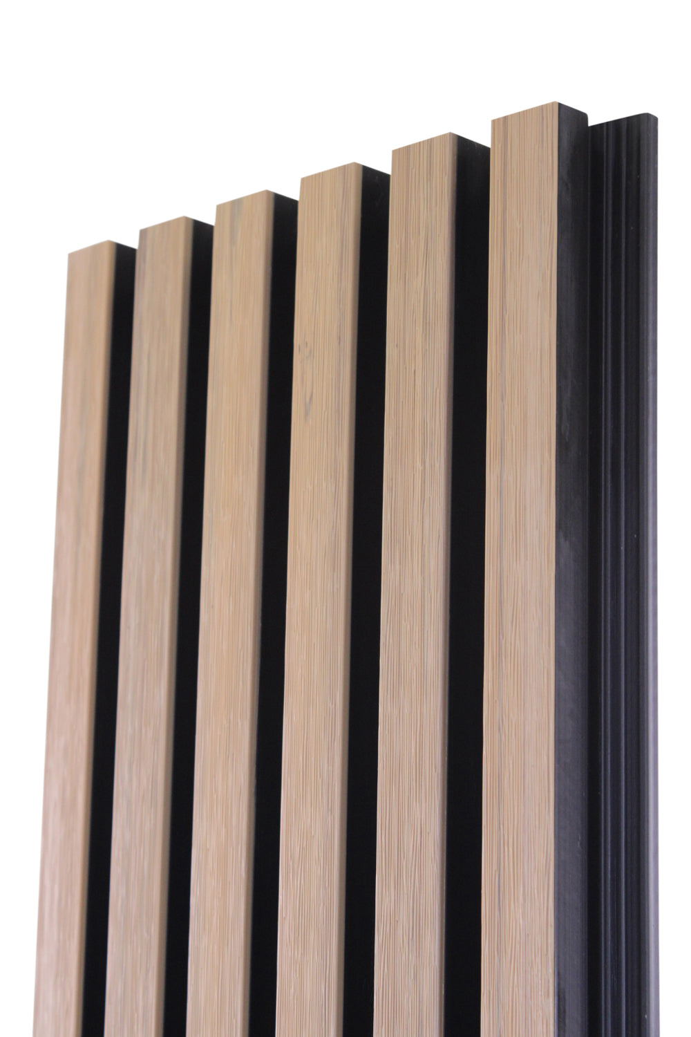 Weathered Oak With Black Accents Exterior Slat Siding Outdoor Wall Cladding Panels 5 Strip: 1" Wide Slats