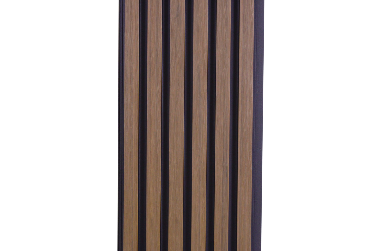 Weathered Teak With Black Accents Exterior Slat Siding Outdoor Wall Cladding Panels 5 Strip: 1" Wide Slats