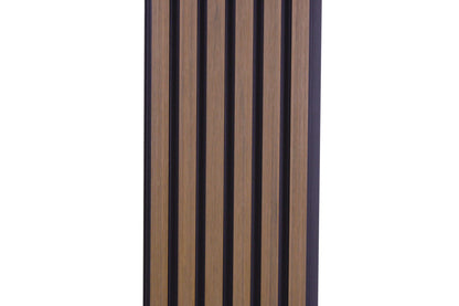 Weathered Teak With Black Accents Exterior Slat Siding Outdoor Wall Cladding Panels 5 Strip: 1" Wide Slats
