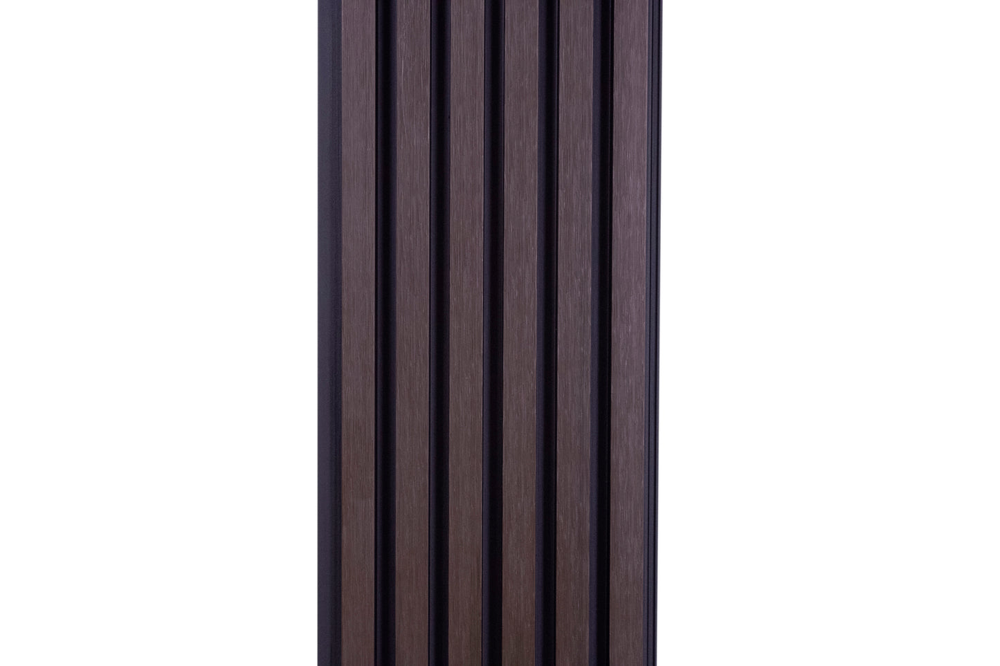 Dark Brown With Black Accents Exterior Slat Siding Outdoor Wall Cladding Panels 6 Strip: 7/8" Wide Slats