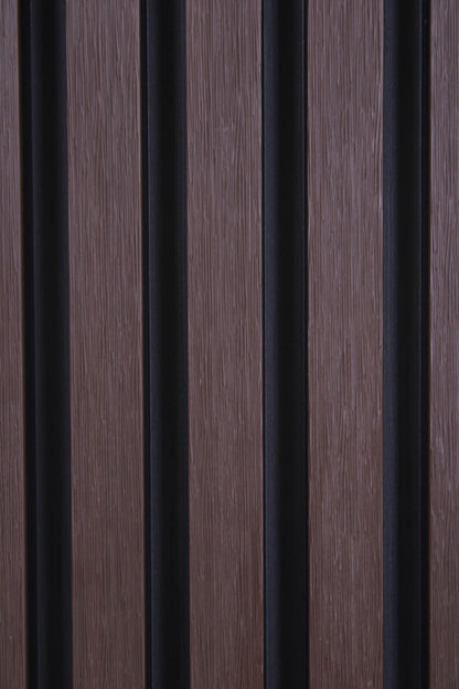 Dark Brown With Black Accents Exterior Slat Siding Outdoor Wall Cladding Panels 6 Strip: 7/8" Wide Slats