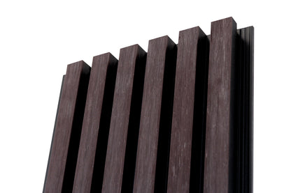 Dark Brown With Black Accents Exterior Slat Siding Outdoor Wall Cladding Panels 6 Strip: 7/8" Wide Slats