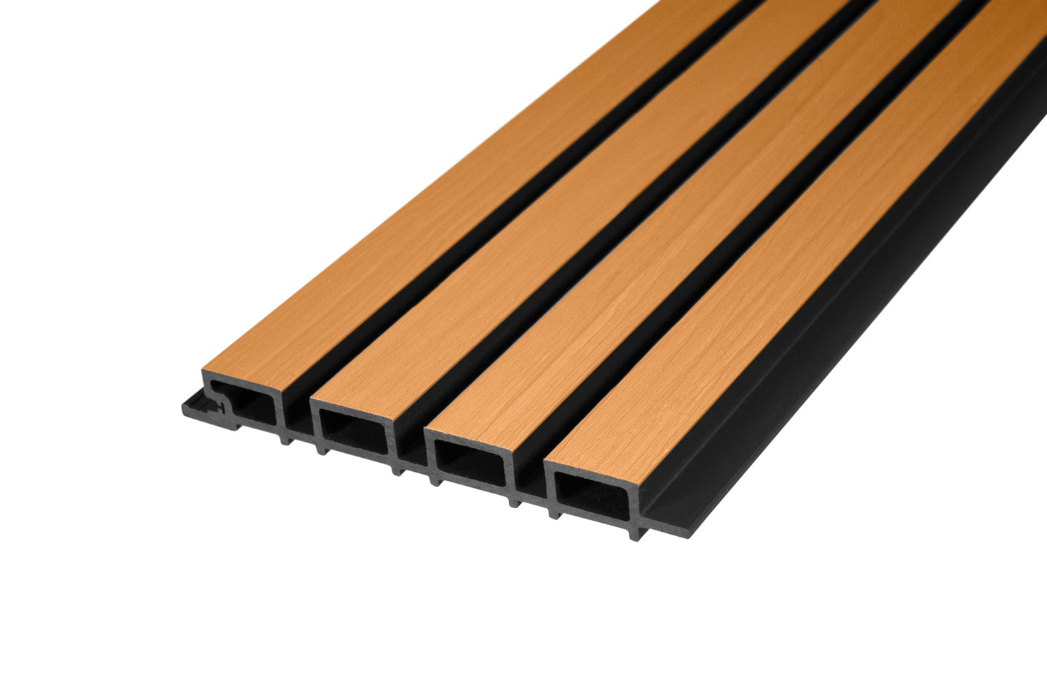 Honey Oak With Black Accents – All-Weather Composite Slat Panel