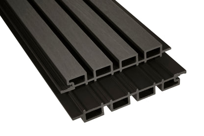 Driftwood – All-Weather Composite Slat Panel System for Outdoor Siding – 4-Strip Panel with 1.5" Slats