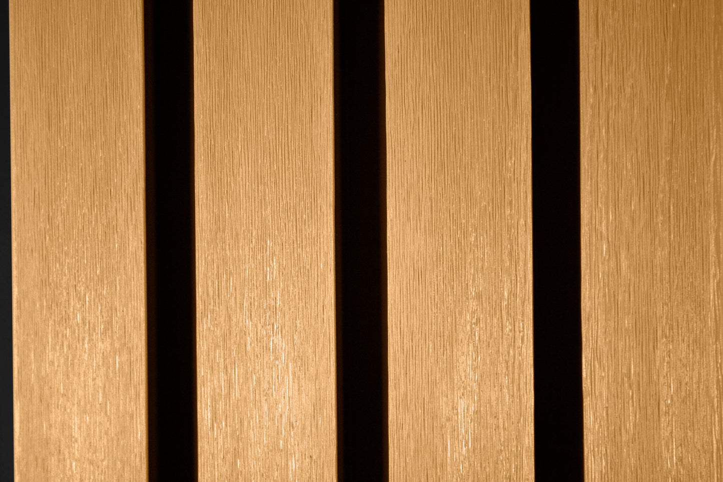 American Oak – All-Weather Composite Slat Panel System for Outdoor Siding – 4-Strip Panel with 1.5" Slats (Copy) (Copy)