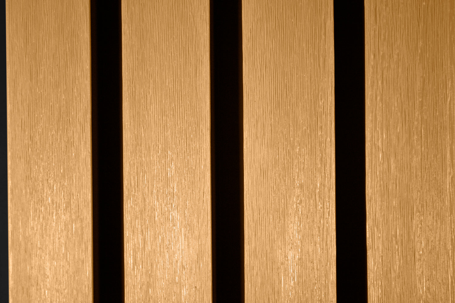 American Oak – All-Weather Composite Slat Panel System for Outdoor Siding – 4-Strip Panel with 1.5" Slats (Copy) (Copy)