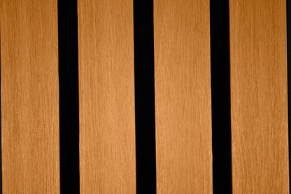 Honey Oak With Black Accents – All-Weather Composite Slat Panel System for Outdoor Siding – 4-Strip Panel with 1.5" Slats