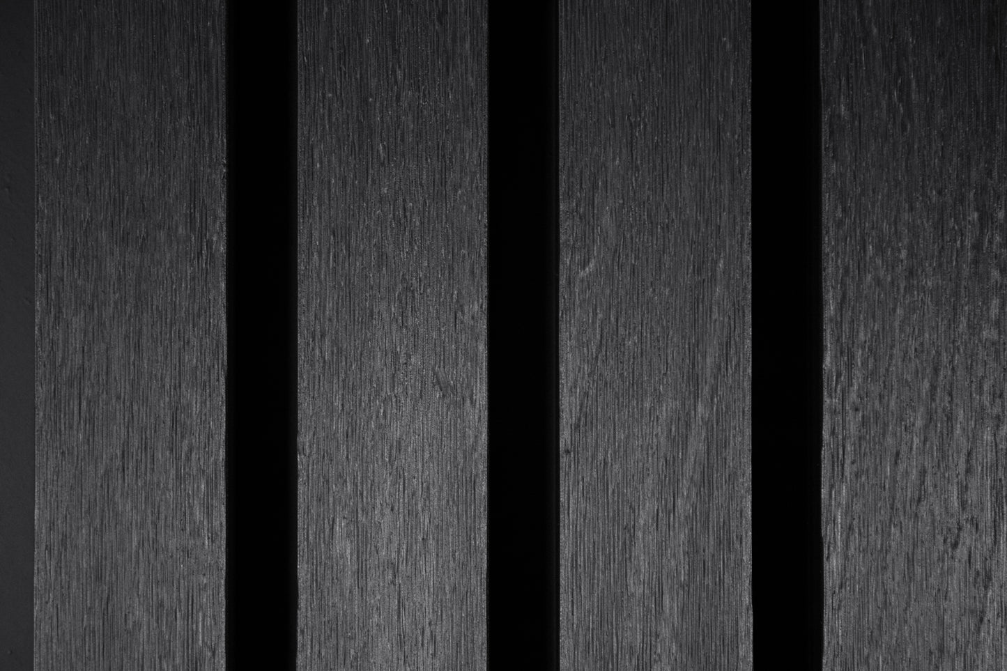 Charcoal Slate – All-Weather Composite Slat Panel System for Outdoor Siding – 4-Strip Panel with 1.5" Slats