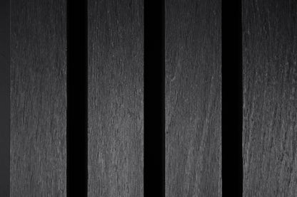 Charcoal Slate – All-Weather Composite Slat Panel System for Outdoor Siding – 4-Strip Panel with 1.5" Slats