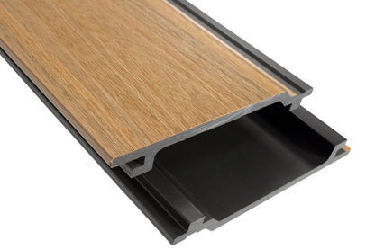 Enhanced Grain Wood-Like Composite Siding, Exterior Wall Paneling - Weathered Teak
