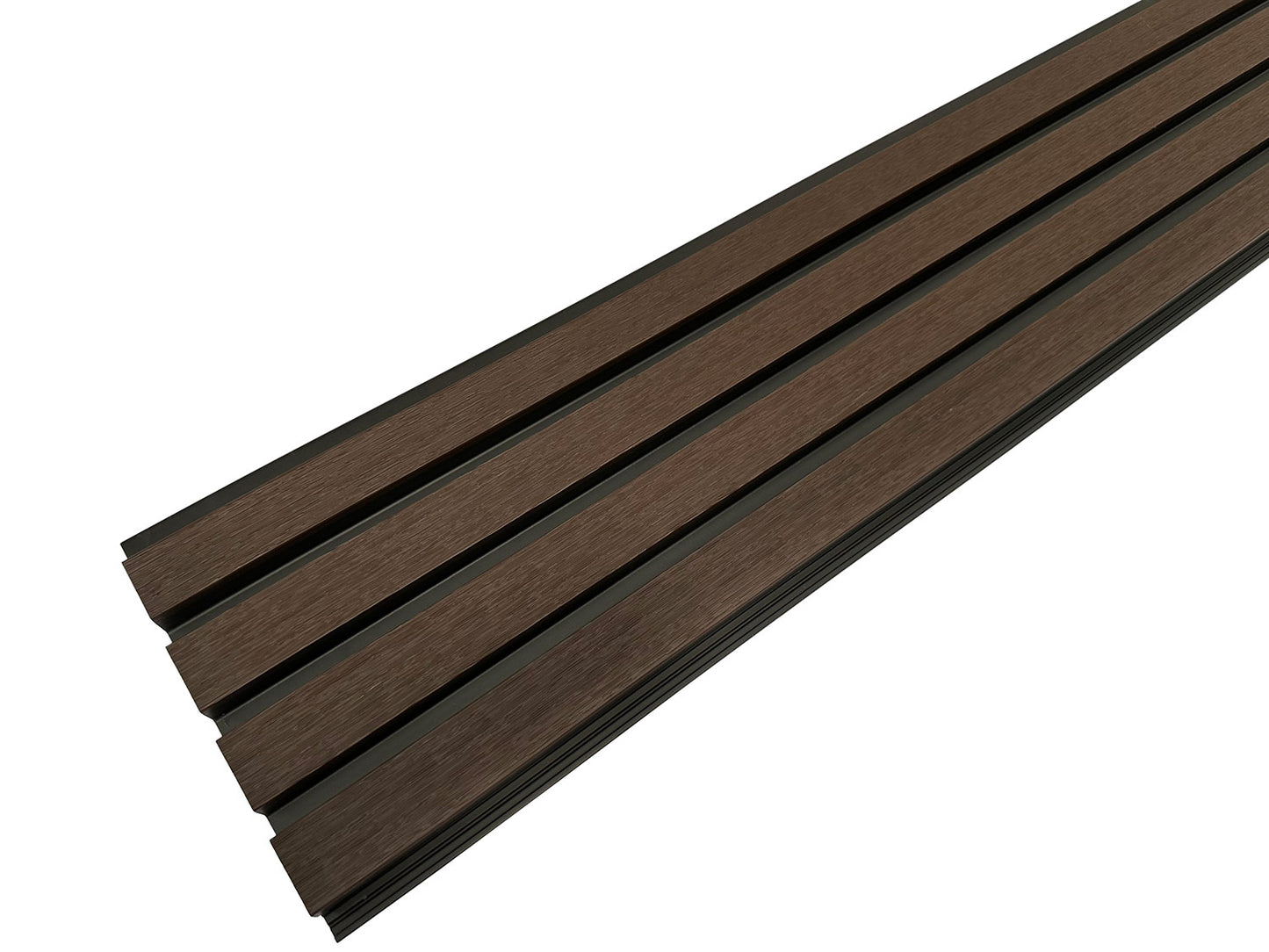 Dark Brown With Black Accents Exterior Slat Wall Paneling for Outdoors