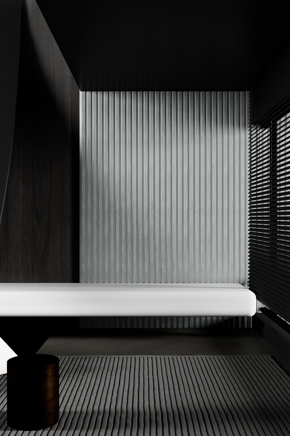 Kodiak Oak Acoustic Wall Panels With Pure-White Accents Interior Soundproof Slat Wood Siding (Coastal Collection)