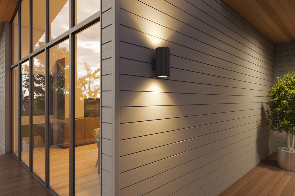 Light Gray Exterior Shiplap Siding Boards, Outdoor Wall Panel Cladding