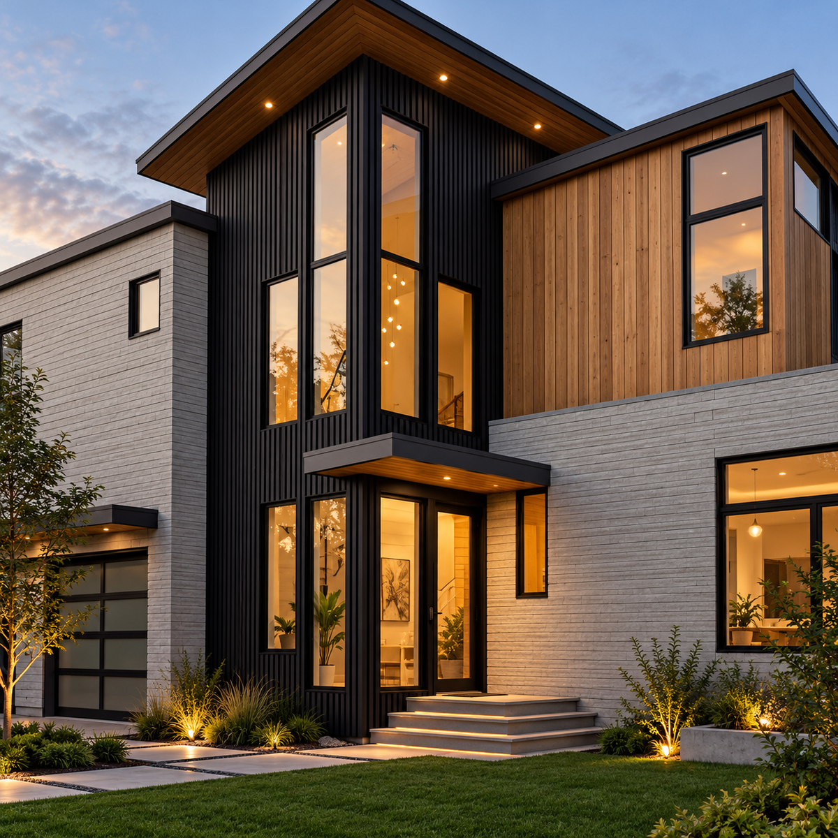 Enhanced Grain – Ultra Black Exterior Composite Slat Wall Paneling | Wood-Grain Finish