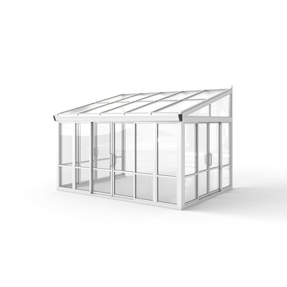 Vistas™ Sliding Door Glass Sunroom &amp; Solarium (White – 12 ft. Wide)