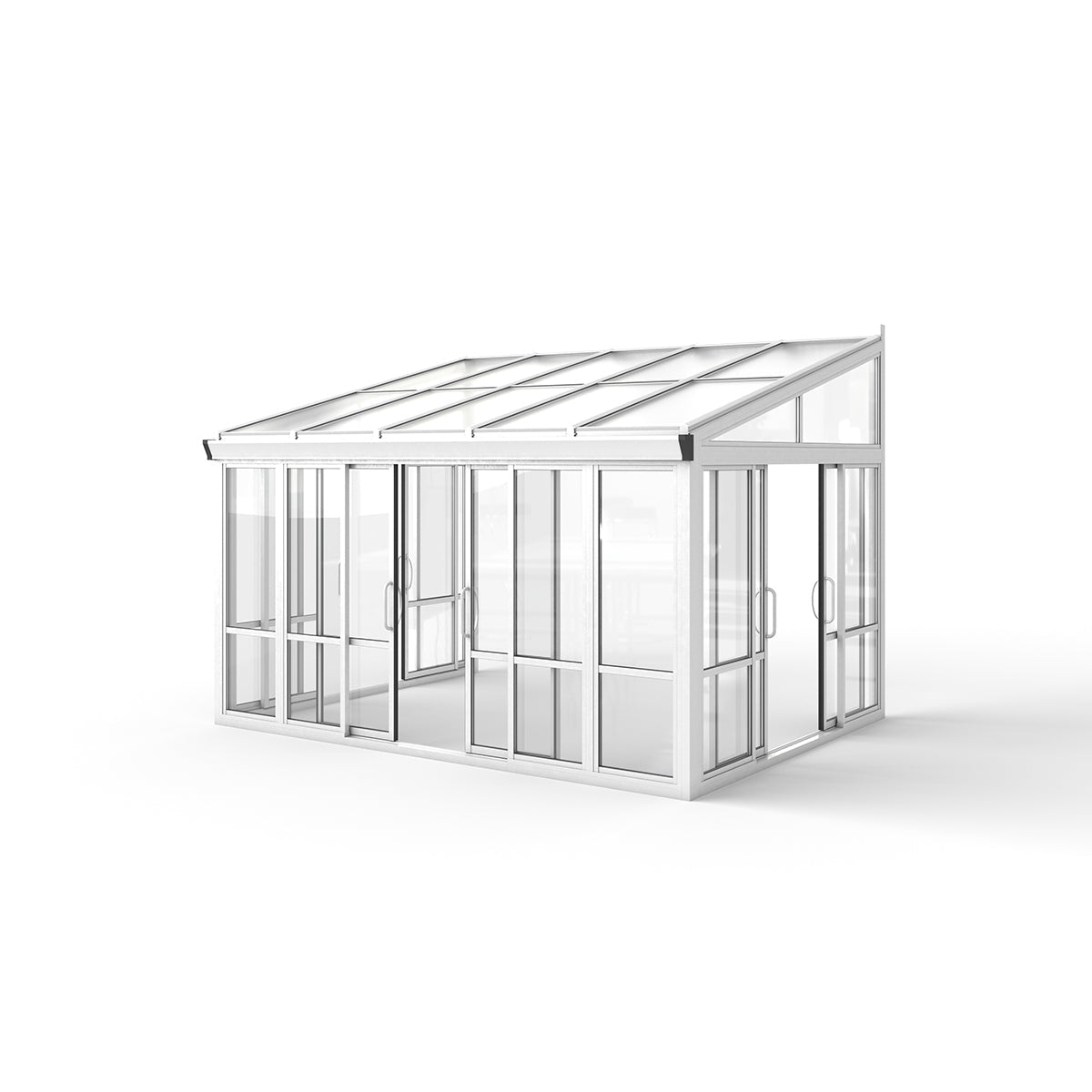 Vistas™ Sliding Door Glass Sunroom &amp; Solarium (White – 12 ft. Wide)