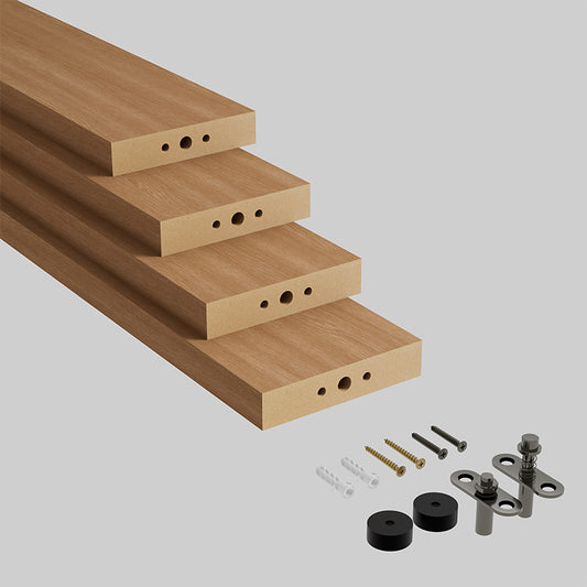 Swivel Slat Wood Room Divider Wall Partition – Champagne Oak Room Separator, Privacy Screen