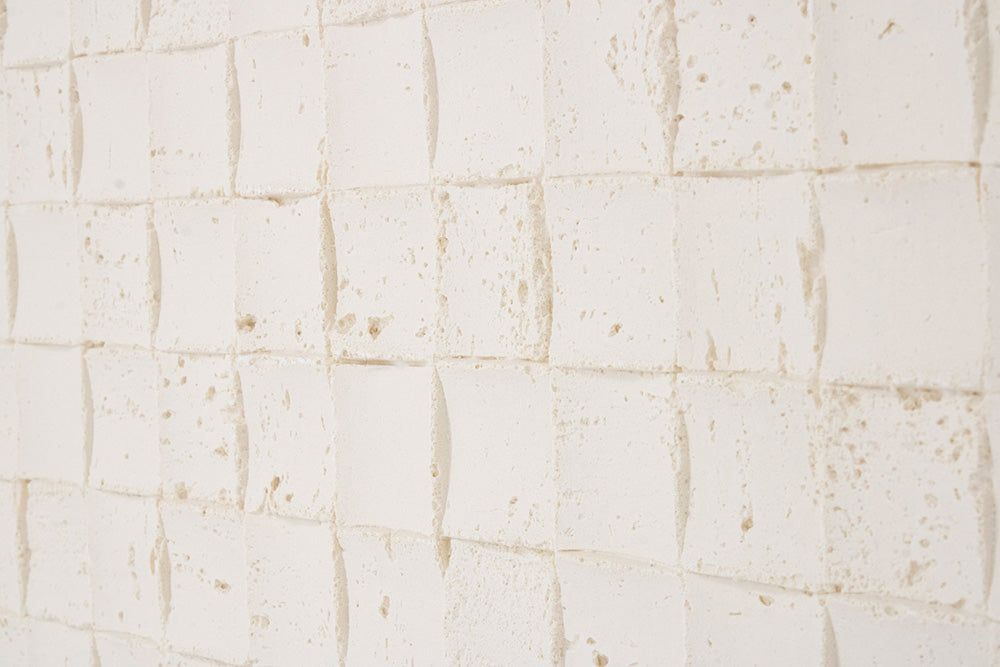 Beige 3D Mosaic Stone Wall Tile – Lightweight Travertine Wall Paneling for Indoor & Outdoor