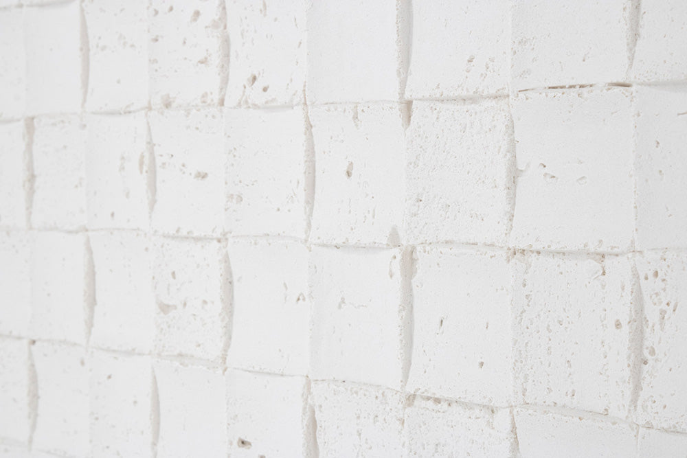 White 3D Mosaic Stone Wall Tile – Lightweight Travertine Wall Paneling for Indoor & Outdoor